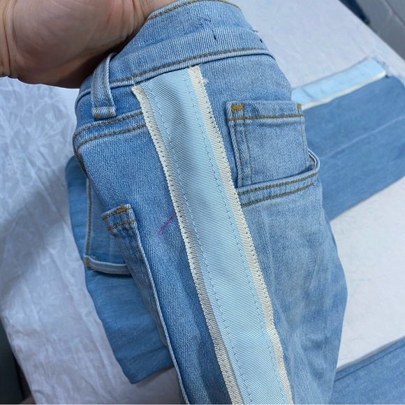 $278 Veronica Beard Carly 11" Kick Flare Side Stripe High Rise Denim Jeans 28 - Picture 14 of 15